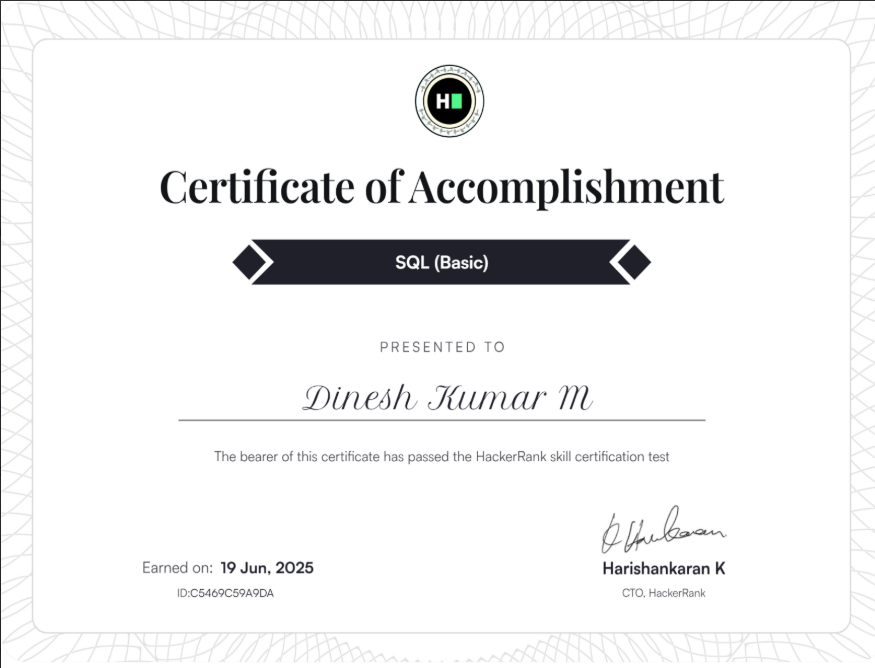 Sql Basic Certificate